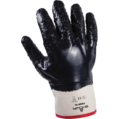 Gants 7166R Showa &agrave; prise rugueuse, 10/T-Grand, R&ecirc;vetement Mousse de nitrile, Enveloppe en Jersey/Coton Rideout Tool & Machine Inc.