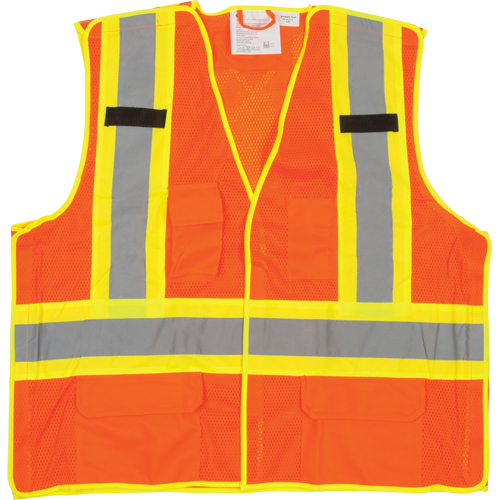 5-Point Tear-Away Premium Safety Vest , High Visibility Orange, Large/X-Large, Polyester Rideout Tool & Machine Inc.