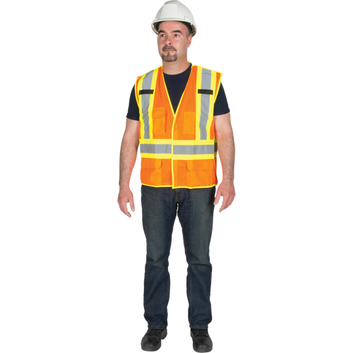 5-Point Tear-Away Premium Safety Vest , High Visibility Orange, Large/X-Large, Polyester Rideout Tool & Machine Inc.