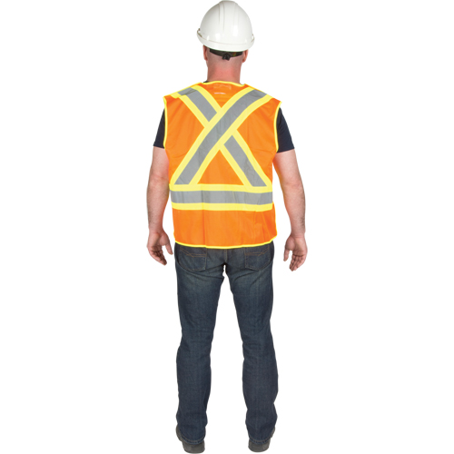 5-Point Tear-Away Premium Safety Vest , High Visibility Orange, Large/X-Large, Polyester Rideout Tool & Machine Inc.