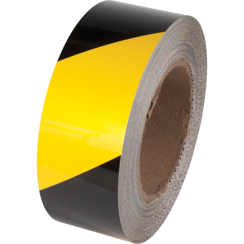 Tuff Mark&reg; Floor Marking Tape, 4" x 100', Polyester, Black and Yellow Rideout Tool & Machine Inc.