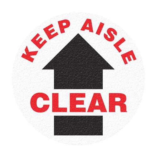 "Keep Aisle Clear" Floor Sign, Adhesive, English with Pictogram Rideout Tool & Machine Inc.