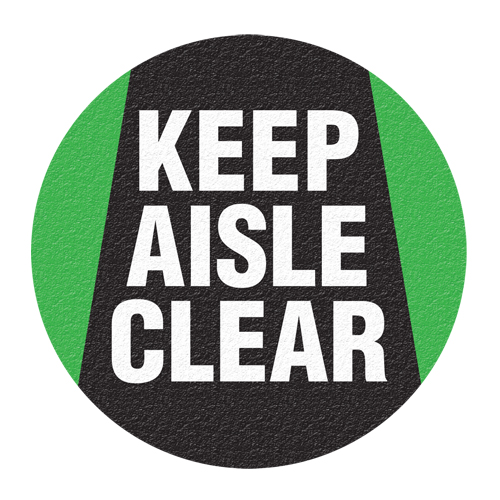 "Keep Aisle Clear" Floor Sign, Adhesive, English with Pictogram Rideout Tool & Machine Inc.