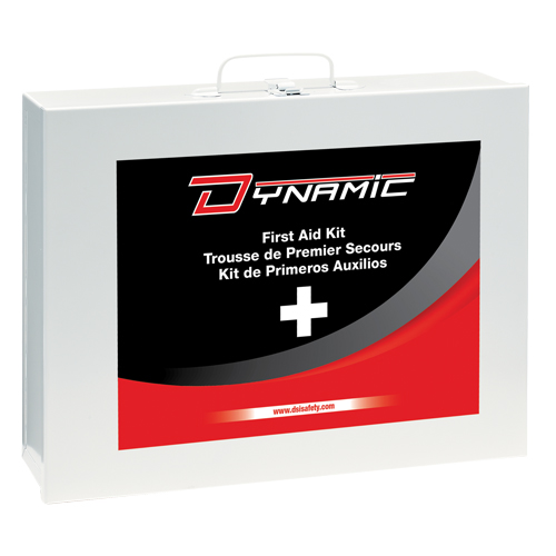 Trousse de premiers soins industrielle pour usage g&eacute;n&eacute;ral Dynamic, Dispositif m&eacute;dical Classe 1, Boîte en m&eacute;tal Rideout Tool & Machine Inc.