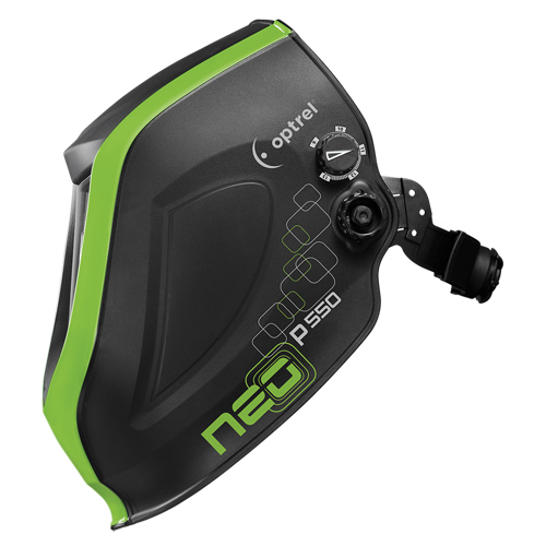 P550 Welding Helmet, 3.94" L x 1.97" W View Area, 4/9 - 13 Shade Range, Black/Green Rideout Tool & Machine Inc.