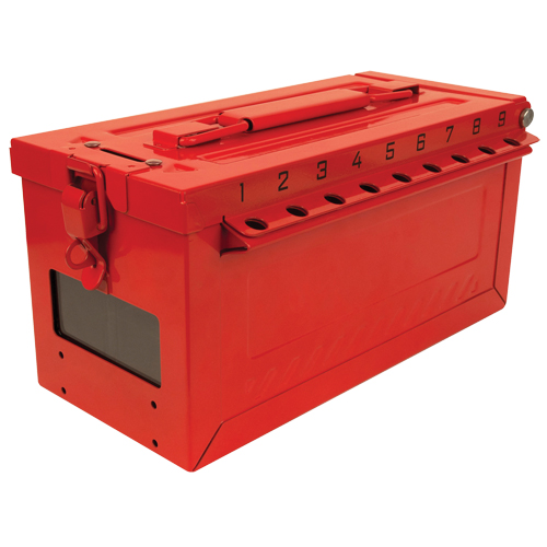 Petit boîtier verrouillable pour groupe, Rouge Rideout Tool & Machine Inc.