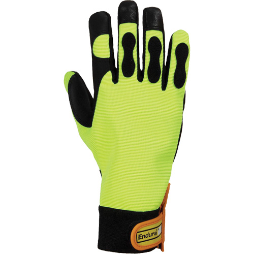 Endura&reg; Hi-Viz Chainsaw Gloves, Size Large/9, Goatskin Palm Rideout Tool & Machine Inc.