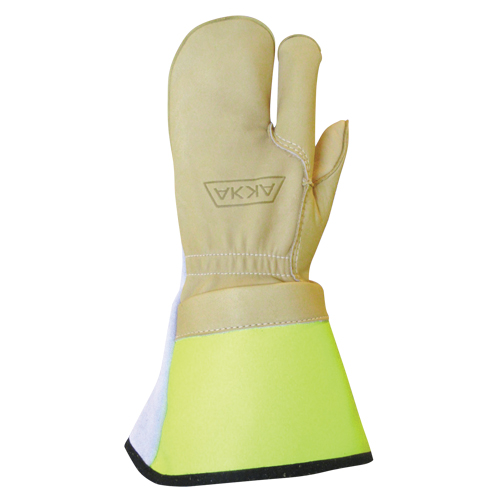 Lineman's 3-Finger Gloves, Medium, Grain Cowhide Palm Rideout Tool & Machine Inc.