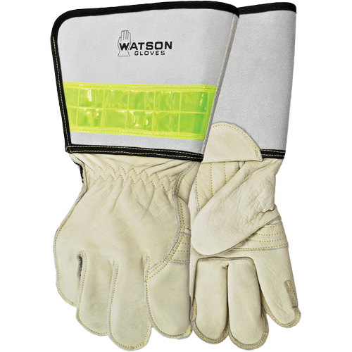 Circuit Breaker Linesman Welding Gloves, Grain Cowhide, Size Medium Rideout Tool & Machine Inc.