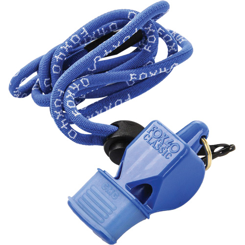 Classic Blue Whistle with Lanyard Rideout Tool & Machine Inc.