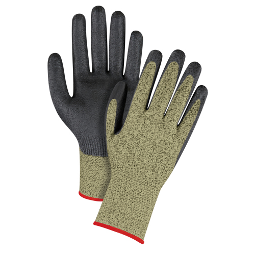 Black & Yellow Seamless Stretch Cut-Resistant Gloves, Size Small/7, 13 Gauge, Foam Nitrile Coated, Aramid Shell, ASTM ANSI Level A6 Rideout Tool & Machine Inc.