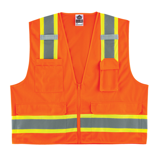 Veste d'arpenteur &agrave; 2 tons GloWear 8248Z, Orange haute visibilit&eacute;, Moyen/Petit, Polyester Rideout Tool & Machine Inc.