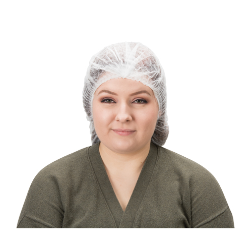 Bonnet bouffant pliss&eacute;, Polypropyl&egrave;ne, 19", Blanc Rideout Tool & Machine Inc.