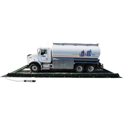 Ride-Side Berm Secondary Containment for Vehicles, 9,300 US gal. Capacity, 20' W x 50' L x 15" H, L-Bracket Rideout Tool & Machine Inc.