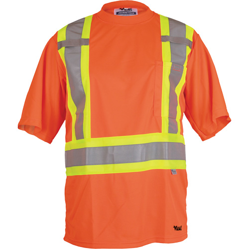 Viking&reg; Safety T-Shirt, Polyester, Small, High Visibility Orange Rideout Tool & Machine Inc.