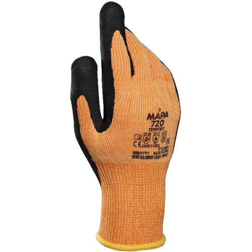 Gants isothermes r&eacute;sistant &agrave; la coupe TempDex 720, Taille 7, Rev&ecirc;tement Nitrile, Enveloppe en Aramide, ASTM ANSI niveau A2/EN 388 niveau 3/EN 388 niveau B Rideout Tool & Machine Inc.