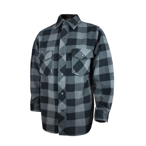 Chemise &agrave; carreaux en molleton solaire, Hommes, Grand, Gris Rideout Tool & Machine Inc.