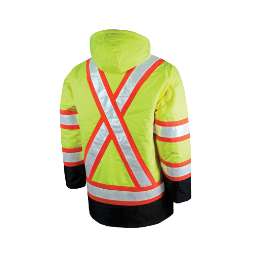 Lined Safety Parka, High Visibility Lime-Yellow, Large Rideout Tool & Machine Inc.