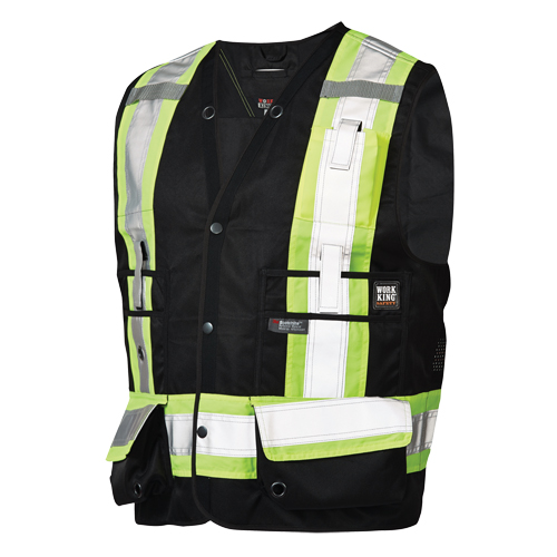 Veste de s&eacute;curit&eacute; pour arpenteur, Noir, Grand, Polyester Rideout Tool & Machine Inc.
