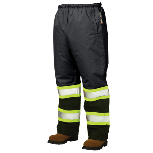 Pantalons &agrave; enfiler de s&eacute;curit&eacute; doubl&eacute;s, Polyester, Grand, Noir Rideout Tool & Machine Inc.