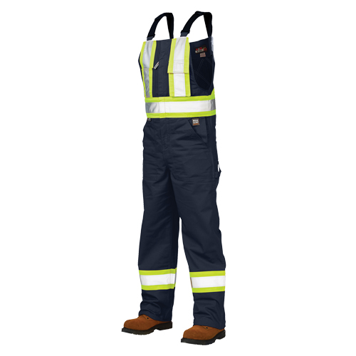 Unlined Safety Overalls, Poly-Cotton, Large, Navy Blue Rideout Tool & Machine Inc.
