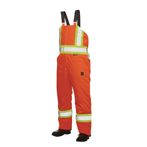Lined Safety Overalls, Polyester/Polyurethane, Large, High Visibility Orange Rideout Tool & Machine Inc.