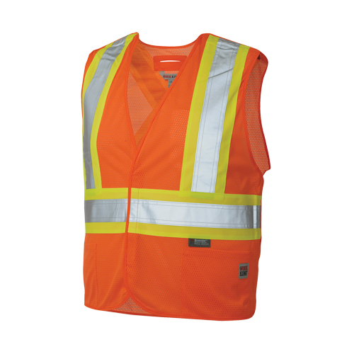 5-Point Tearaway Safety Vest, High Visibility Orange, Large/X-Large, Polyester Rideout Tool & Machine Inc.