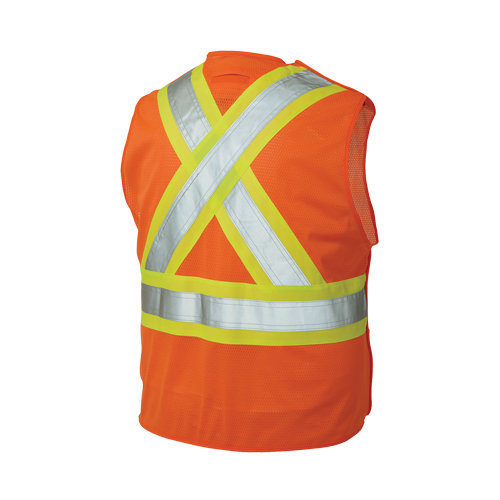 5-Point Tearaway Safety Vest, High Visibility Orange, Large/X-Large, Polyester Rideout Tool & Machine Inc.