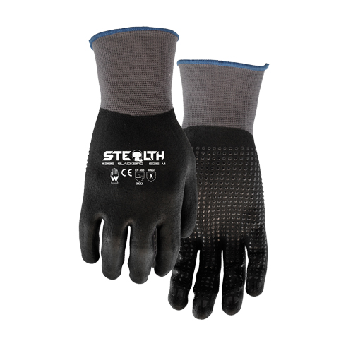 395 Stealth Blackbird Gloves, 8/Medium, Foam Nitrile Coating, 15 Gauge, Nylon Shell Rideout Tool & Machine Inc.