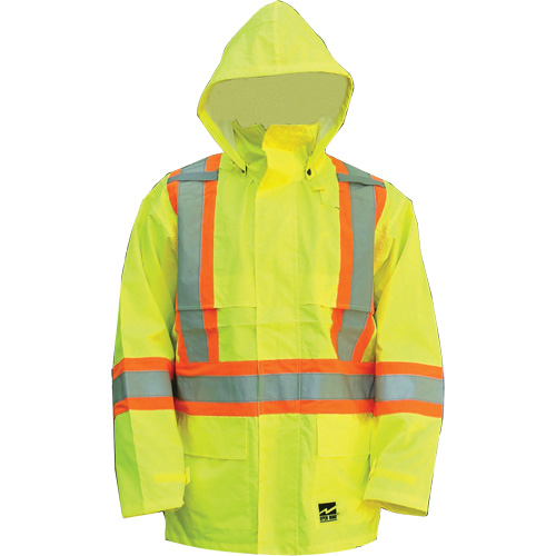 Manteau Open Road, Polyester/Polyur&eacute;thane, Jaune lime haute visibilit&eacute;, Petit Rideout Tool & Machine Inc.