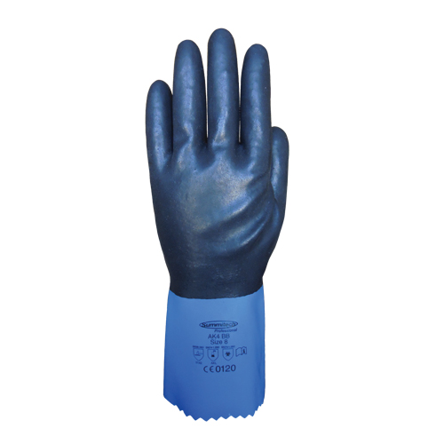 Gants enti&egrave;rement tremp&eacute;s et r&eacute;sistants aux produits chimiques Summitech, Taille Petit/7, 11,8" lo, Chloropr&egrave;ne, Doublure en Poly-coton, 59 mils Rideout Tool & Machine Inc.