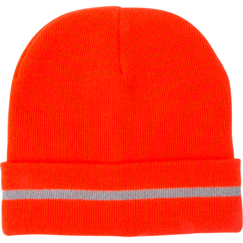 Bonnet en tricot haute visibilit&eacute; avec bande r&eacute;fl&eacute;chissante, Orange haute visibilit&eacute;, Acrylique Rideout Tool & Machine Inc.