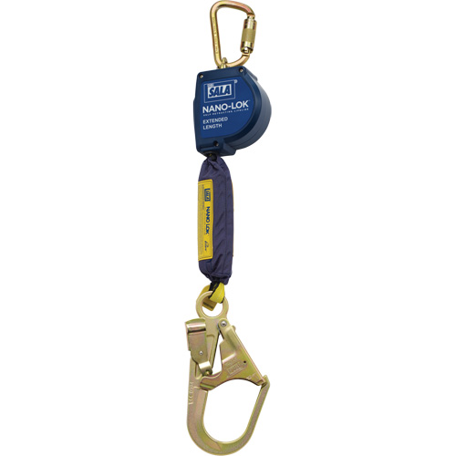 Nano-Lok Extended Length Self-Retracting Lifeline, 9', Polyester/Web, Swivel Rideout Tool & Machine Inc.