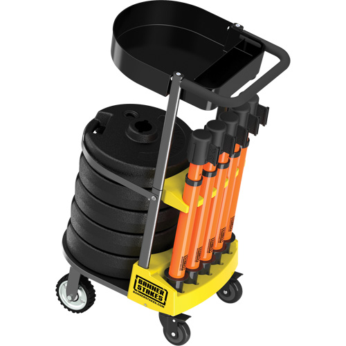 PLUS Barrier Post Cart Kit with Tray, 75' L, Metal, Orange Rideout Tool & Machine Inc.