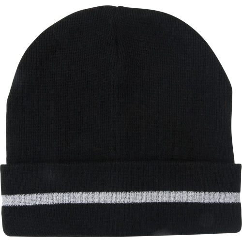 Knit Hat with Silver Reflective Stripe, One Size, Black Rideout Tool & Machine Inc.