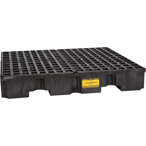 Palette de confinement des d&eacute;versements, Capacit&eacute; de d&eacute;versement 66 gal. US, 51,5'' x 51,5'' x 8" Rideout Tool & Machine Inc.