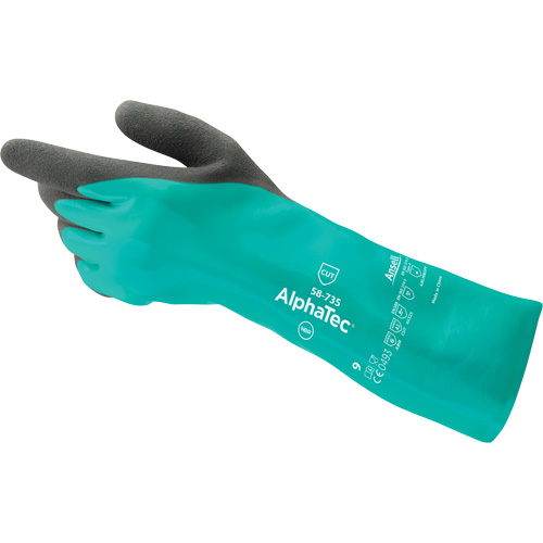 AlphaTec&reg; 58-735 Chemical & Cut-Resistant Gloves, Size 6, 13" L, Nitrile, Nylon Inner Lining, 39-mil Rideout Tool & Machine Inc.
