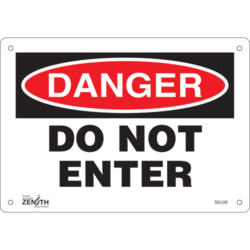 Enseigne Do Not Enter, 7" x 10", Plastique, Anglais Rideout Tool & Machine Inc.