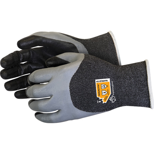 Gants &agrave; double trempage r&eacute;sistants aux coupures, Taille 5, Calibre 18, Rev&ecirc;tement Mousse de nitrile, Enveloppe en TenActiv, ASTM ANSI niveau A4 Rideout Tool & Machine Inc.