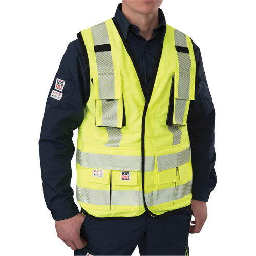 Veste antid&eacute;chirure pour arpenteur, Jaune lime haute visibilit&eacute;, Petit, Polyester Rideout Tool & Machine Inc.