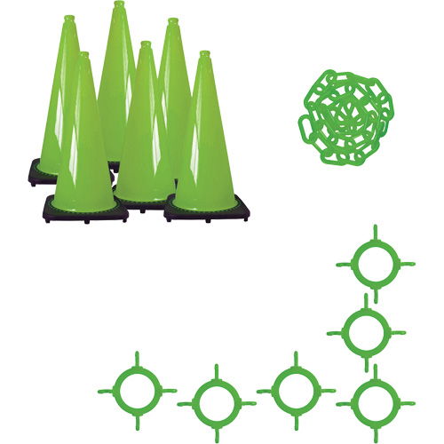 Ensemble de c&ocirc;nes de signalisation et chaînes, 28", Vert Rideout Tool & Machine Inc.