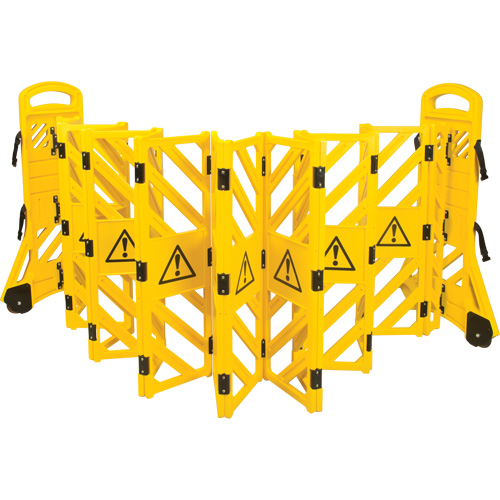Portable Mobile Barrier, 40" H x 13' L, Yellow Rideout Tool & Machine Inc.