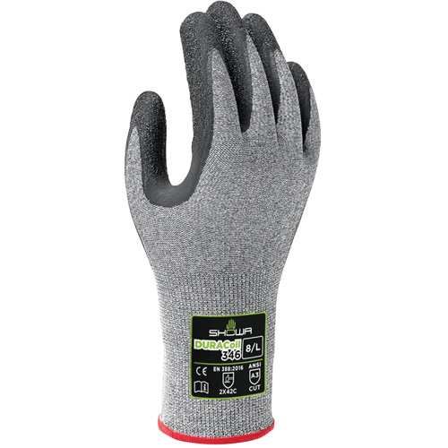 346 Cut Resistant Gloves, Size 6/Small, 13 Gauge, Rubber Latex Coated, HPPE Shell, ANSI/ISEA 105 Level 3/EN 388 Level C Rideout Tool & Machine Inc.