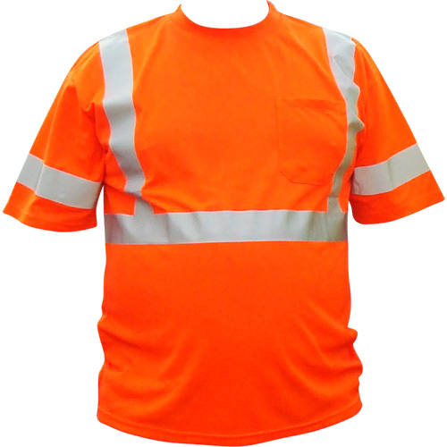 Chemise &agrave; manche courte haute visibilit&eacute;, Coton, 3T-Grand, Orange haute visibilit&eacute; Rideout Tool & Machine Inc.
