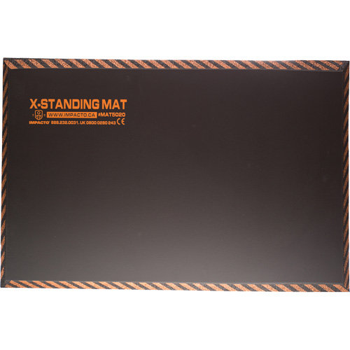 Tapis anti-fatigue pour travail debout, Lisse, 16" x 28" x 1", Noir, Caoutchouc Rideout Tool & Machine Inc.