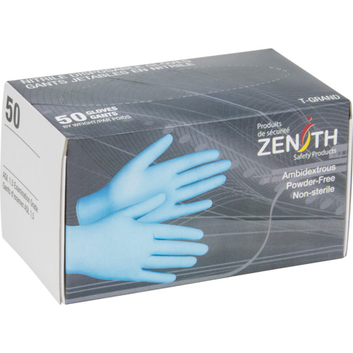 Gants jetables en paquets pour distributeur, Moyen, Nitrile, 4,5 mils, Sans poudre, Bleu Rideout Tool & Machine Inc.