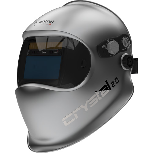 Crystal 2.0 Auto Darkening Welding Helmet, 3.94" L x 1.97" W View Area, 2/4 - 12 Shade Range, Silver Rideout Tool & Machine Inc.