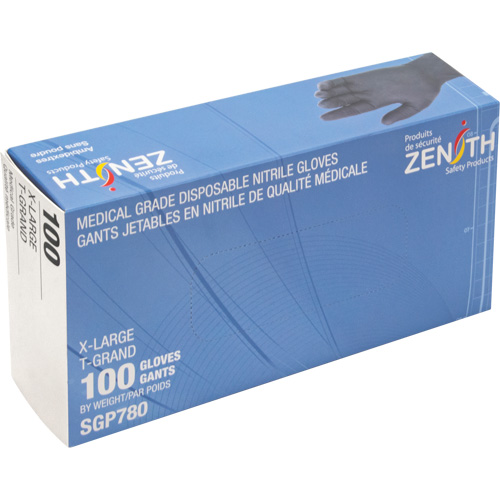 Gants jetables de calibre m&eacute;dical r&eacute;sistants &agrave; la perforation, T-Grand, Nitrile, 5 mils, Sans poudre, Noir, Classe 2 Rideout Tool & Machine Inc.