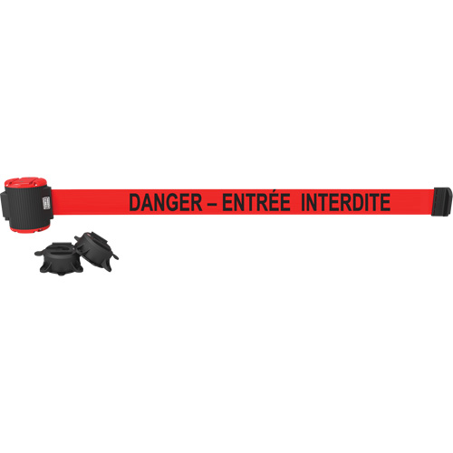 Wall Mount Barrier, Plastic, Magnetic Mount, 30', Red Tape Rideout Tool & Machine Inc.