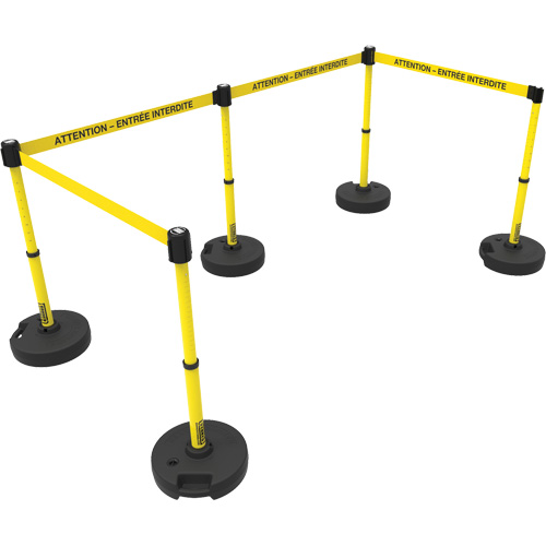 Plus Barrier Post Set, Plastic, 42" H, Yellow Tape, 15' Tape Length Rideout Tool & Machine Inc.